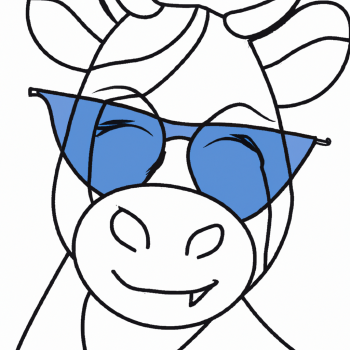 A cow with glasses